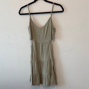 Altar'd State Olive Tiered Mini Dress